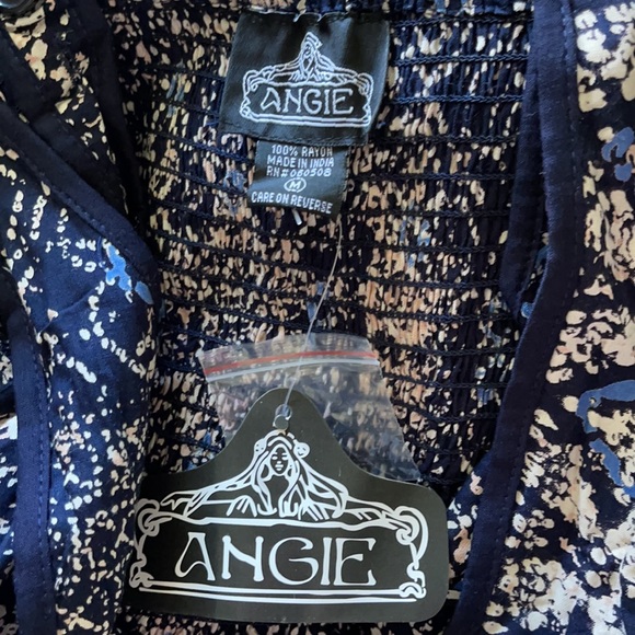 Angie V-Neck Sleeveless Maxi Dress Women’s Medium Navy/Beige - Picture 13 of 14